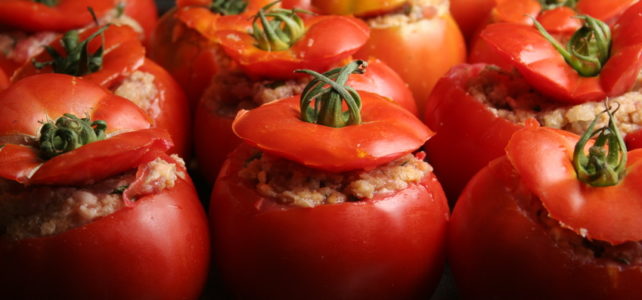 Tomates farcies poulet / feta Tomates farcies poulet / feta